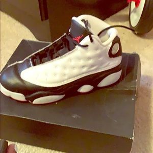 Jordan’s retro 13 red white and black